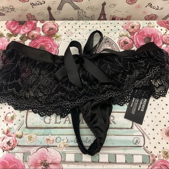 Frederick’s of Hollywood The Premier Panty Collection Black Skirted Thong - Picture 7 of 12